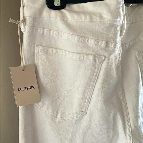 MOTHER Women's White Flare Jeans